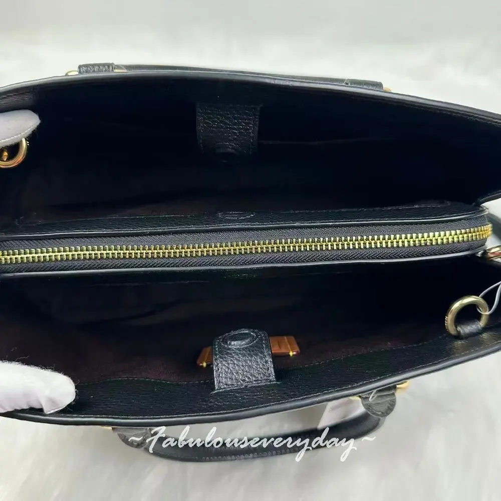 Coach Savannah Carryall Bag Crossbody In Leather/Gold/Black CAL56 NWT - Picture 2 of 7